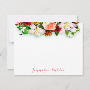 Carte De Correspondance Fleurs d'aquarelle manuscrites colorées