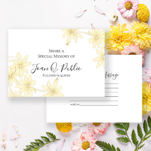 Carte De Correspondance Fleurs De Faisée Jaune Pâle Partager Un Funéraire