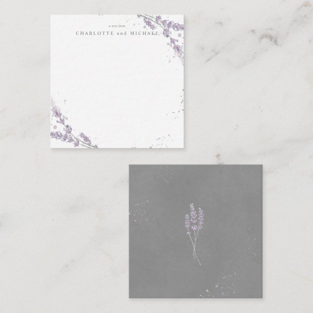 Carte De Correspondance Fleurs de lavande aquarelle (Devant / Derrière)