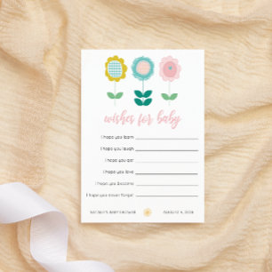 Carte De Correspondance Fleurs de printemps Papillon rose Vœux pour bébé