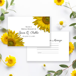 Carte De Correspondance Fleurs de tournesol jaunes Partager une mémoire fu