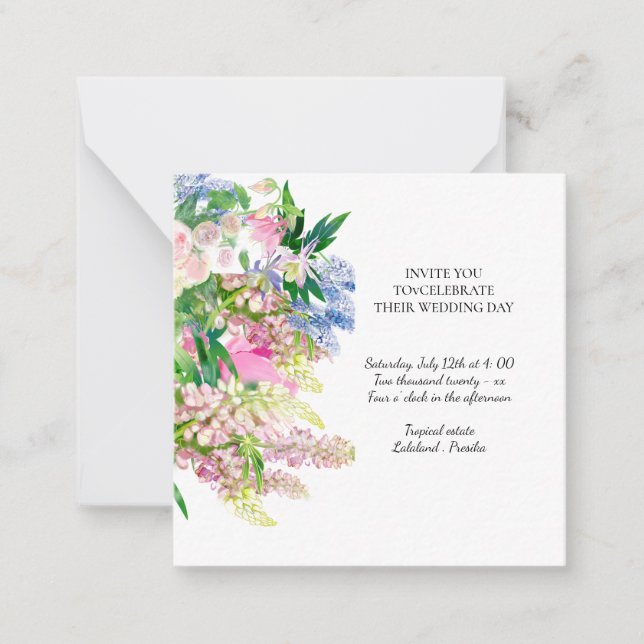 Carte De Correspondance Fleurs florales de printemps botaniques (Devant)