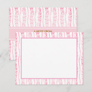 Carte De Correspondance Fleurs roses    Bloc-notes de papeterie personnali