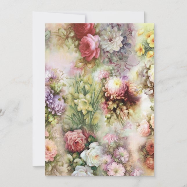 Carte De Correspondance Fleurs vintages (Devant)