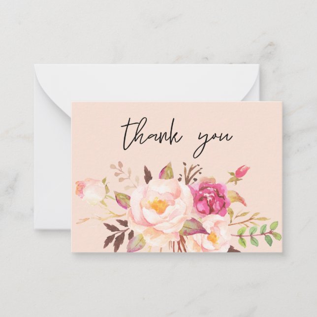 Carte De Correspondance Floraison rose - Rose petit Merci (Devant)