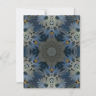 Carte De Correspondance Floral de marguerite bleu antique