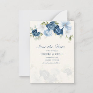 Carte De Correspondance Floral Dusty Blue Eucalyptus Feuilles Enregistrer