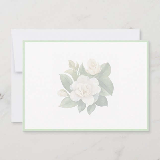 Carte De Correspondance Floral Flat Note Card (Devant)