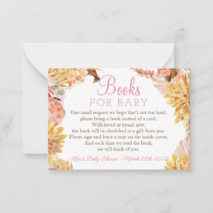 Carte De Correspondance Floral Little CITROUILLE Baby showers Livres pour 