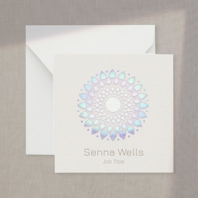 Carte De Correspondance Floral moderne Lotus Mandala (Créateur téléchargé)