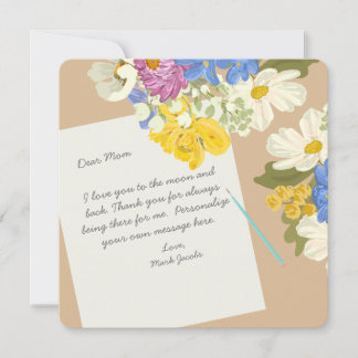 Carte De Correspondance Floral Personal Love Note To Mother 