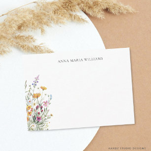 Carte de correspondance florale élégante et chic p