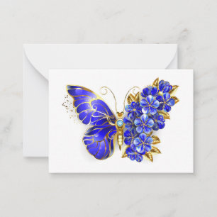 Carte De Correspondance Flower Sapphire Butterfly
