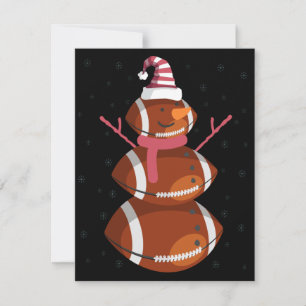 Carte De Correspondance Foot Rugby Snowman Christmas