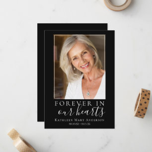 Carte De Correspondance Forever in Our Hearts Photo Funeral Prayer Card