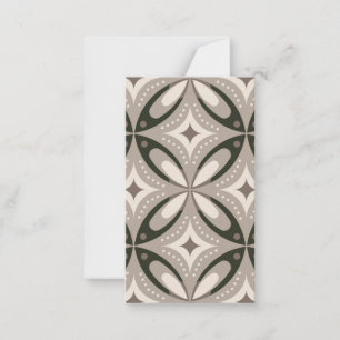 Carte De Correspondance Formes circulaires rétro beige et marron