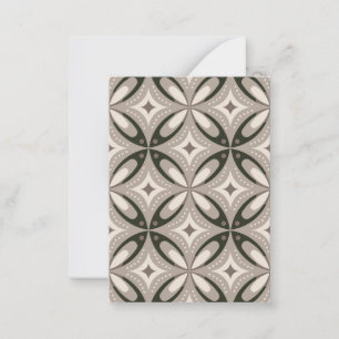 Carte De Correspondance Formes circulaires rétro beige et marron