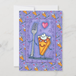 CARTE DE CORRESPONDANCE FOURCHETTE & TARTE À LA CITROUILLE, FAITS L'UN POU