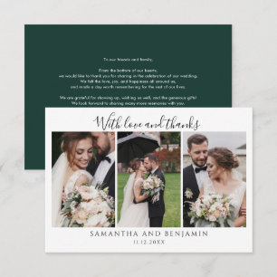 Carte De Correspondance Foyers neufs Mariage Jour Photo Collage Merci