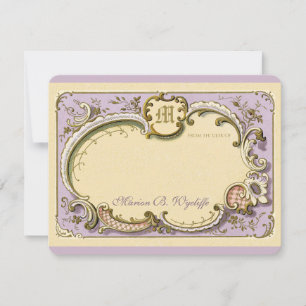 Carte De Correspondance Frame d'époque d'or noir Rococo