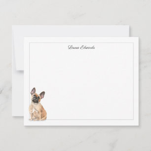 Carte De Correspondance Français Bulldog Grey Bordure personnalisée Papier