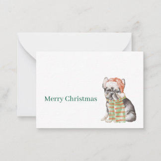 Carte De Correspondance French Bulldog Christmas or Holiday Card