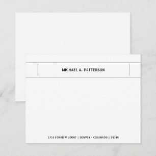 Carte De Correspondance Frontière de nom personnalisé noir décontracté