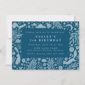 Carte De Correspondance Frontière Linocut Animaux Forestiers