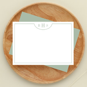 Carte De Correspondance Frontière minimaliste de trois monogrammes Sage