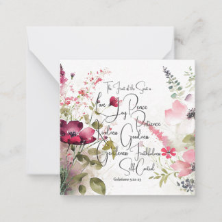 Carte De Correspondance Fruit de l'Esprit floral rose