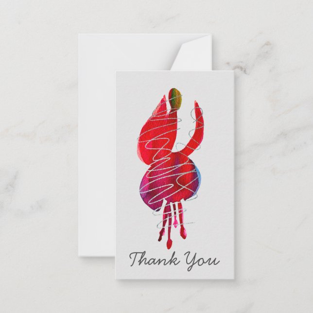 Carte De Correspondance Fuchsia abstraite aquarelle florale (Devant)