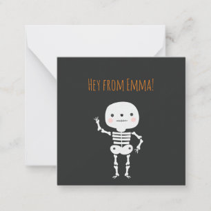Carte De Correspondance Fun Halloween Squelette Gris Personnalisé Personna