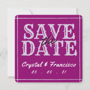 Carte De Correspondance Fun Purple Enregistrer La Date
