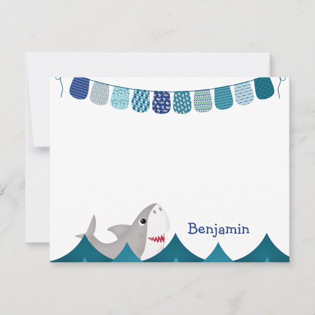 Carte De Correspondance Fun Shark Enfant (Devant)