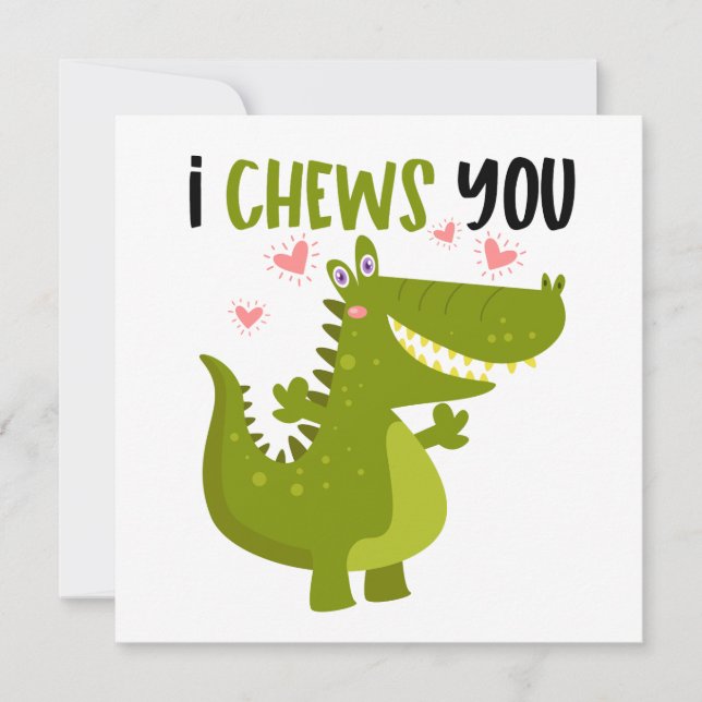 Carte De Correspondance Funny Alligator Love pun (Devant)