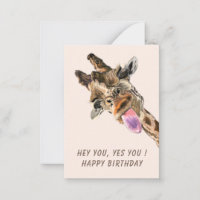 Funny Birthday Card Joueuse Giraffe - Texte person