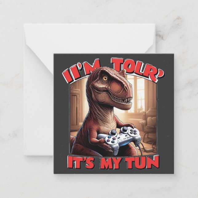 Carte De Correspondance Funny T-Rex Gamer Quote Design (Devant)