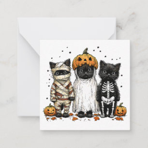 Carte De Correspondance Funny trois chats d'Halloween