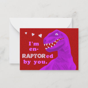 Carte De Correspondance Funny Valentines Day Dinosaur Pun pour enfants Sal
