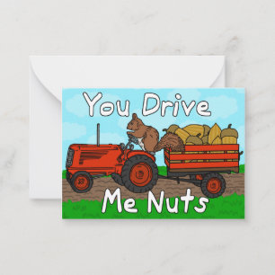 Carte De Correspondance Funny Valentine's Day Squirrel Nuts Pun Kids Class