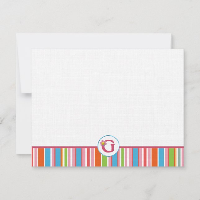 Carte De Correspondance G Papeterie rayée (Devant)