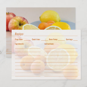Carte De Correspondance Gabarit de photo culinaire de citron et d'abricot