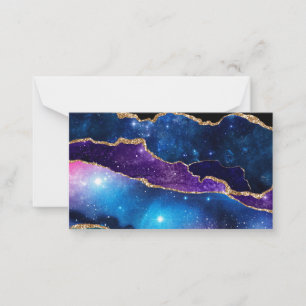 Carte De Correspondance Galaxie en pierre d'Agate marbrée Étoiles brillant