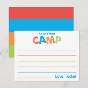 Carte De Correspondance Garçons Stationery Camp d'été Colorful Rustic