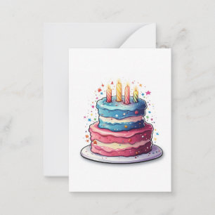 Carte De Correspondance Gâteau, conception de gâteau coloré