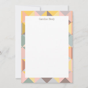 Carte De Correspondance Geometric Pattern in Autumn Earth Tones with
