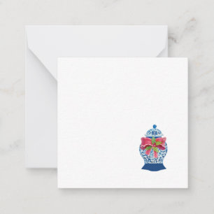 Carte De Correspondance Ginger de Noël Jar Chinoiserie Bleu et blanc
