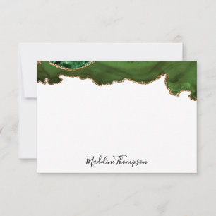 Carte De Correspondance Girls Green Velvet Agate Géode Typographie de scri