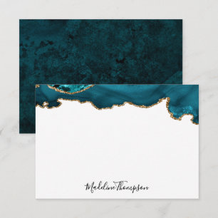 Carte De Correspondance Girls Turquoise Velvet Agate Géode Typographie de