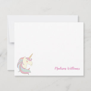 Carte De Correspondance Girly Unicorn Pony Imaginaire magique Cheval migno